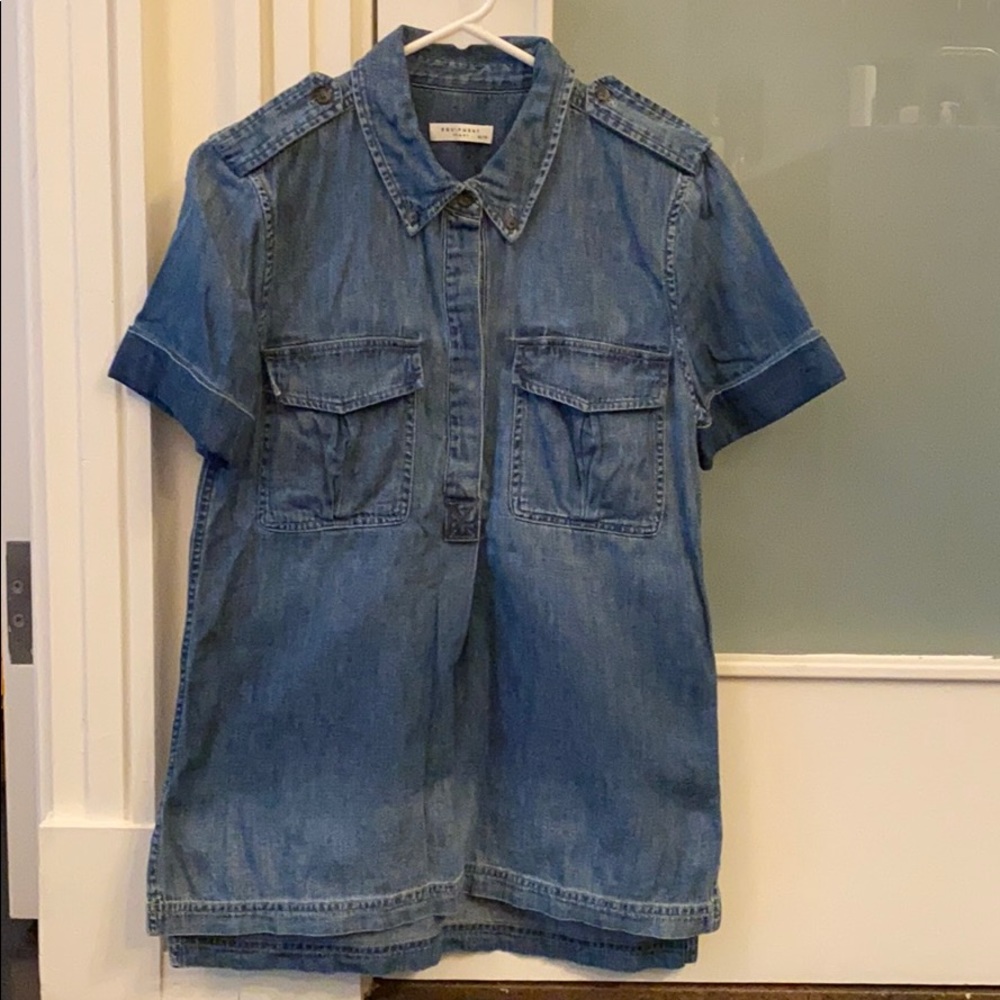 Equipment Femme Denim Short Sleeve Shirt Size XS